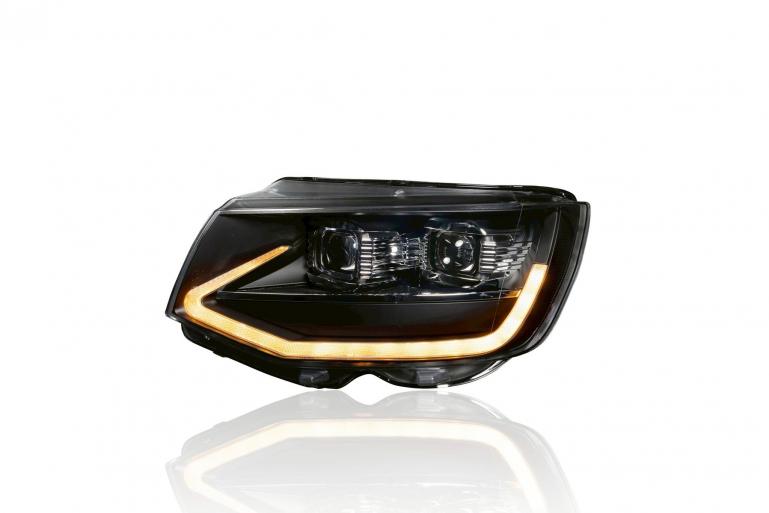 Upgrade Voll LED Tagfahrlicht Scheinwerfer Set für VW T6 15-19 schwarz mit dynamischen LED Blinker